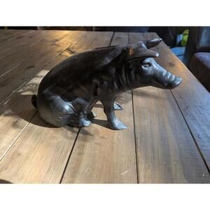 Vintage Brass Pig Piggy Bank